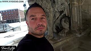 Blonde gives blowjob at cathedral!