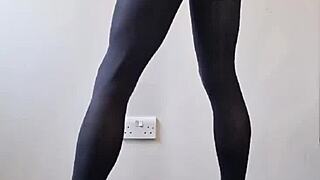 big tranny cock exploding in tight pantyhose