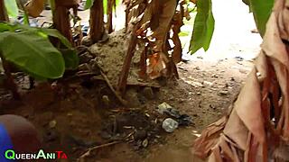 Feeling wild with public pussy action outdoors