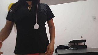 Office Slut Inserts Butt Plug For Arousal