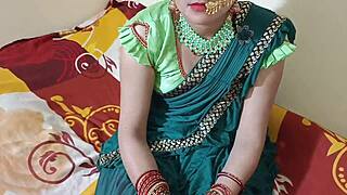 Indian wife experiences first-time bedroom handjob with dirty talk and blowjob