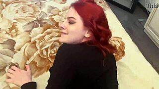 Redhead teen with natural tits bangs hard in amateur video