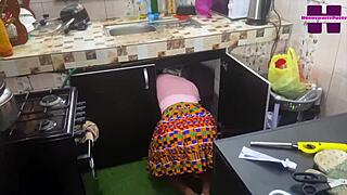 Ghana maid bent over for big cock driver