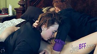 Party Turns Wild with Blonde and Redhead Lesbian Threesome