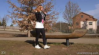 Chrissy Fox Shows Off in a Public Pissing Scene Outdoors