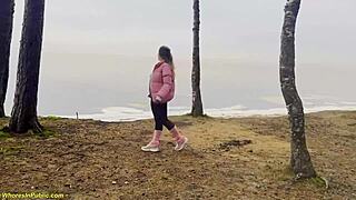 Flexible Girl GETS BANGED Hard in Public Forest