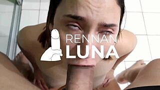 Making the whore gag on big cock before ass banging?