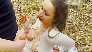 Flexible Girl GETS BANGED Hard in Public Forest