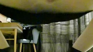 Tranny Femboy in Black Dress Strokes for Huge Cumshot