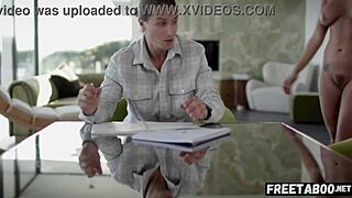 Innocent step siblings tricked into wild foursome by nudist step-parents