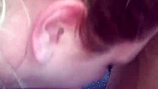 Sloppy blowjob in public outdoor setting