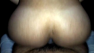 Quickie with Black Amateur Ends in Cum on Big Ass