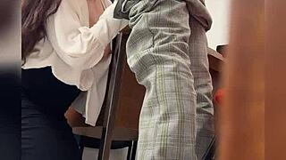 latina teacher bangs student in classroom public video