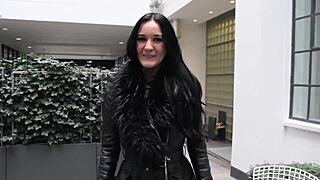 sexy brit girl pisses at construction site, flashing tits to shocked workers