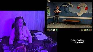 Brunette with big natural tits in naked playthrough