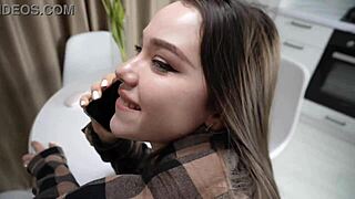 Fucking My Stepsister with Blue Eyes While She's on Phone