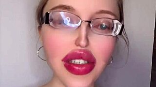 Russian woman with glasses tells story in her native language with accent