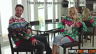 Step-dad sneaks behind stepmom to bang step-daughter hard.