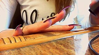 Italian European Solo Fetish Video of Long Nails and Hands