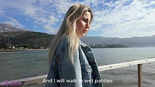 Milf's public vibrator walk sparks intense orgasm