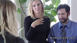 Extreme Couple Binds Housewife for Rough Deepthroat and Wild Action