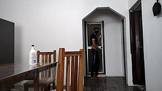 hey, stepdad's jerking off watching me in bathroom