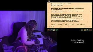 Brunette with big natural tits in naked playthrough