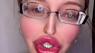 Russian woman with glasses tells story in her native language with accent