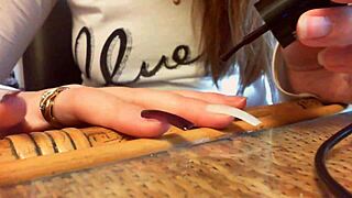 Italian European Solo Fetish Video of Long Nails and Hands