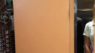 I got trapped in an elevator with a horny guy. He used me as his sex toy!