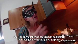 i think stepmoms do it better. deepthroat and blowjob in kitchen.