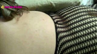 Latina wife cheats, pleasing boyfriend while husband watches. Big tits and lingerie make it steamy!