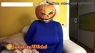 happy halloween pervs, big boobs pumpkin cosplay cam recorded