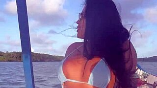 Brazilian Latina Wife In Bikini On Boat Ride!