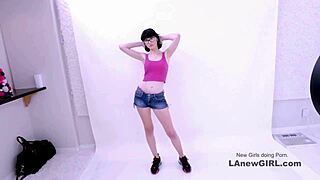 beautiful brunette falls for producer's charm at modeling audition