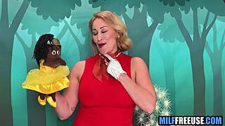 Blonde MILF and teen get used on Sesame Street set?