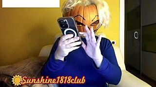 happy halloween pervs, big boobs pumpkin cosplay cam recorded