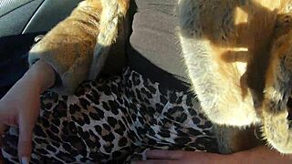 Hell yeah! Cheating wife sucks cock outdoors after fur-coat shopping!