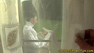 Piss Soaked Babe in Heels Takes Hardcore Cock Action