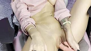 Girlfriend Tries New Santa Gift For Pussy Hot Orgasm