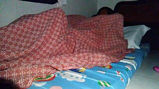 sharing bed with stepmother turned into unexpected creampie under the sheet