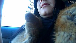 Hell yeah! Cheating wife sucks cock outdoors after fur-coat shopping!