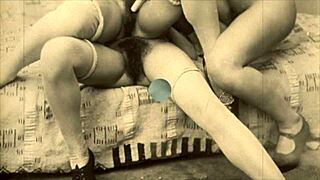 Dark Lantern Vintage Lesbians Explore Hairy Pussies!