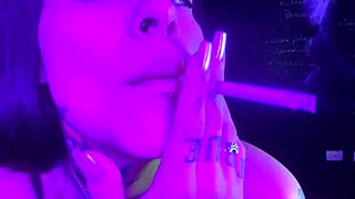 Lexi Smoking And Masturbating Her Pussy!