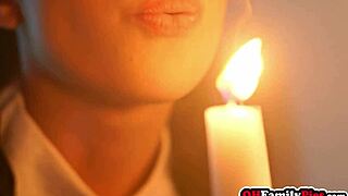 Halloween Party: Sexy Teen Stepsis Aria Valencia and Friend Maria Kazi Perform Double Blowjob