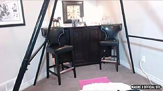 damn, maxine spreads bubble ass for wild dildo webcam action!