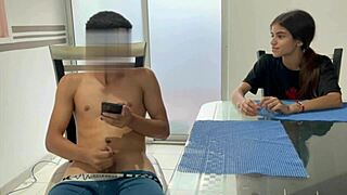 Helping Stepbrother With His Hard Cock