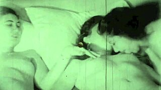 Dark Lantern Vintage Lesbians Explore Hairy Pussies!