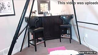 damn, maxine spreads bubble ass for wild dildo webcam action!