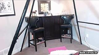 damn, maxine spreads bubble ass for wild dildo webcam action!